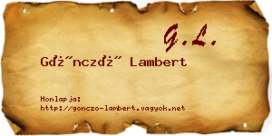 Göncző Lambert névjegykártya